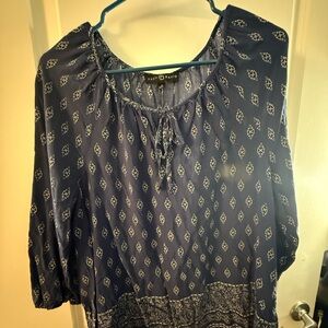 Fred David Women's Navy Patterned Blouse